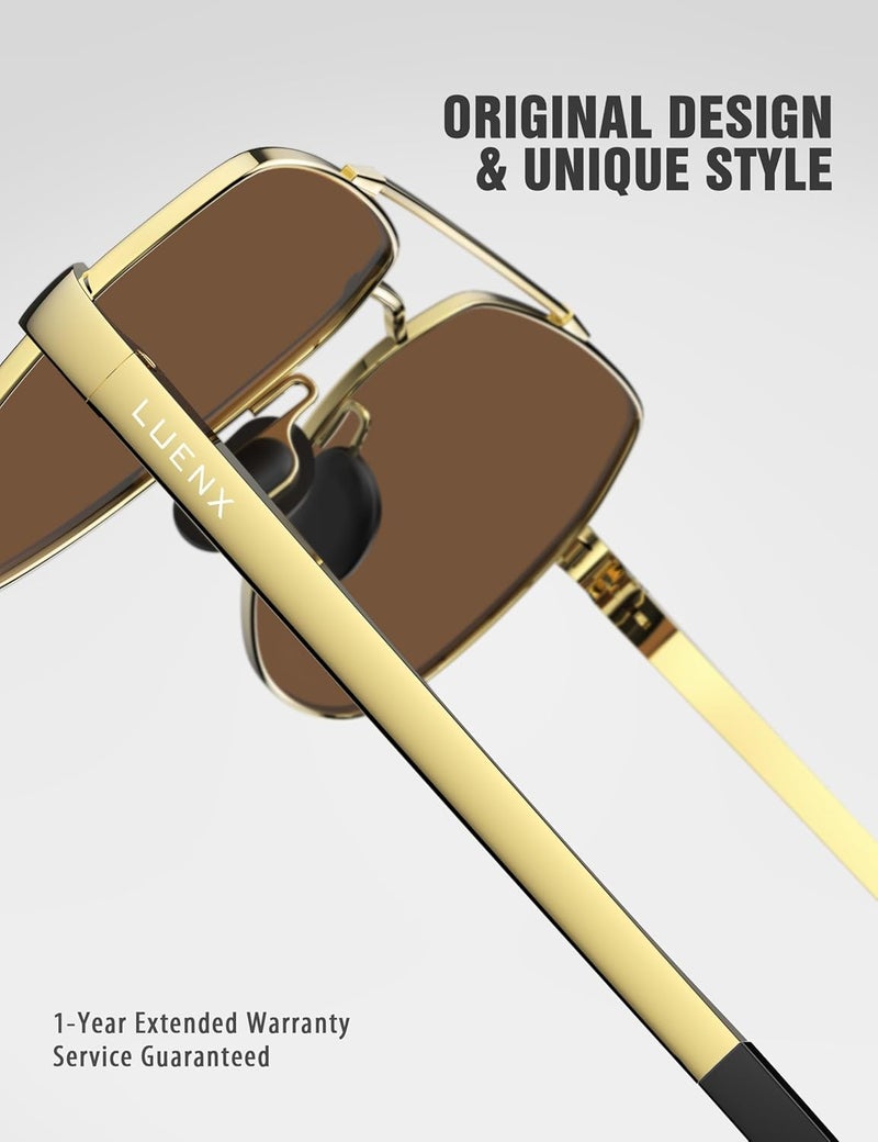 LUENX Aviator Sunglasses for Men Women Polarized New Shades Large Metal Frame - UV 400 Protection - Image 5